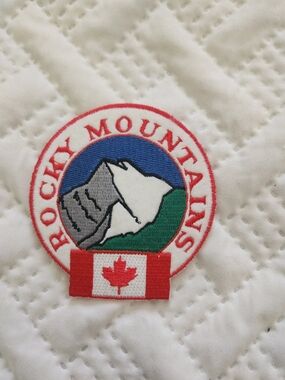 Rocky Mountains Embroidered Patch with Canadian Flag
